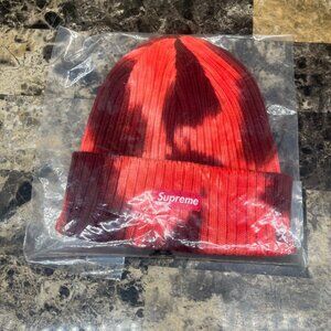 Supereme Overdyed Beanie Splatter Red SS24 NEW